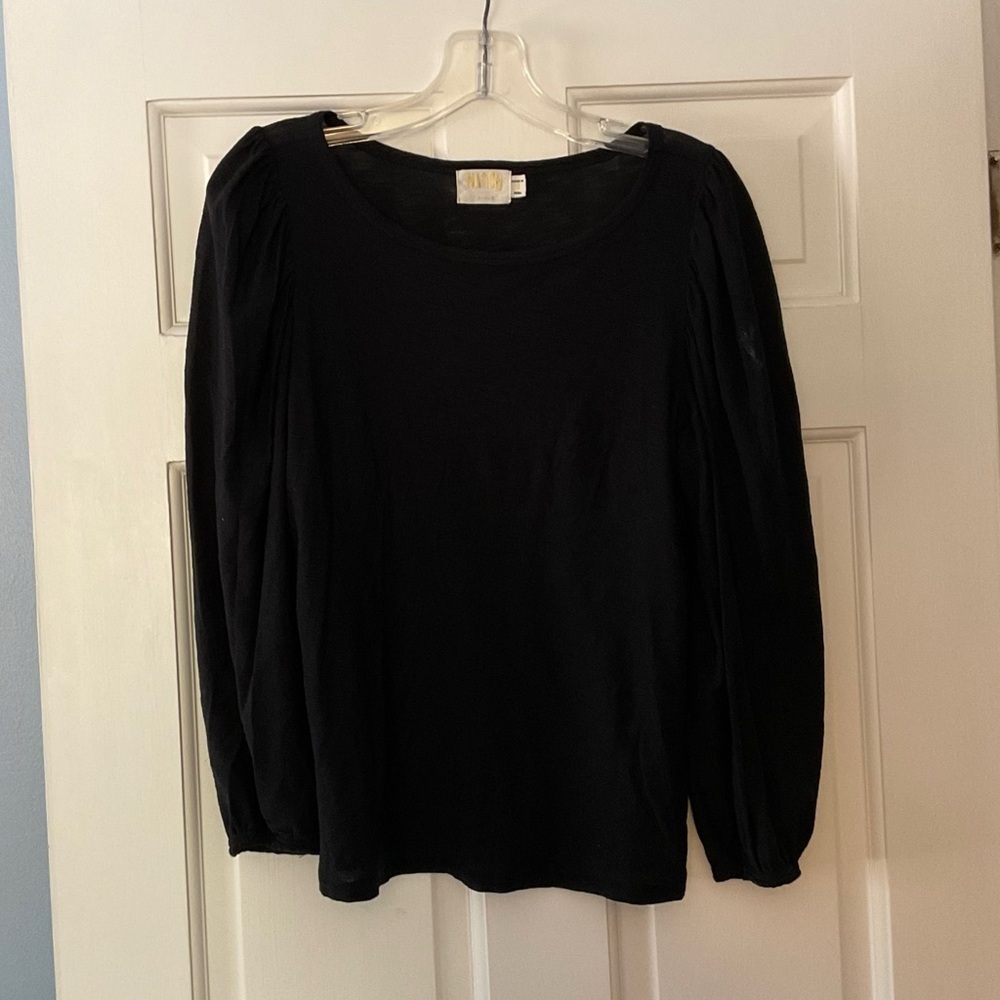 Nation LTD Cecilia Balloon Sleeve Tee Pima Black‎ S Made In Peru Sustainable